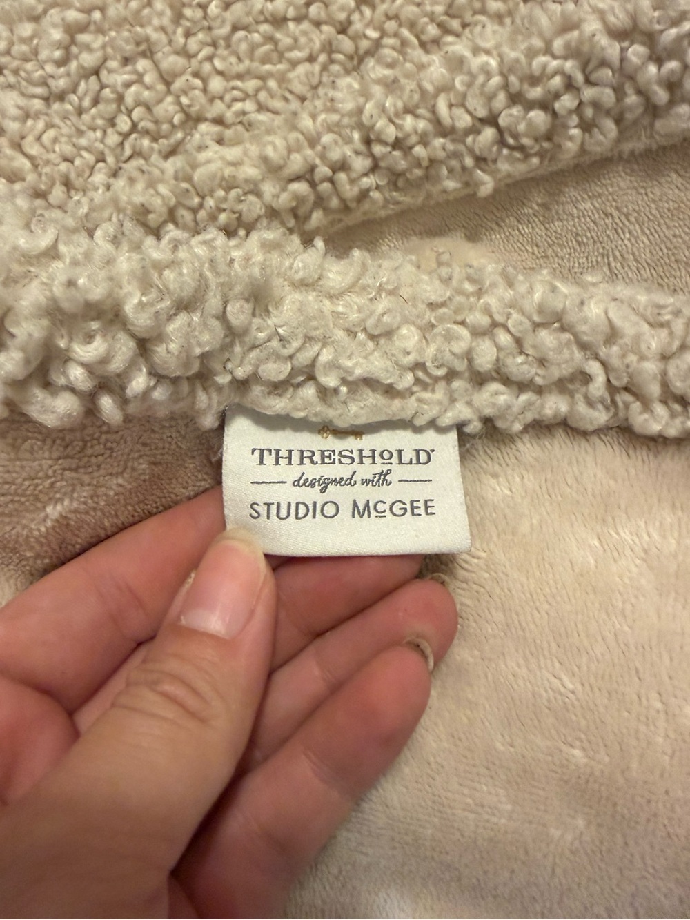 Threshold x Studio McGee Cream Plush Boucle Throw Lap Blanket Size 5’x4’